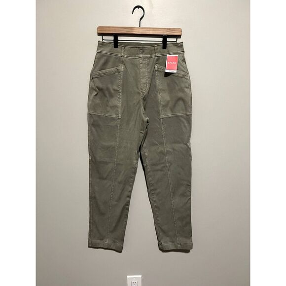NWT Spanx Stretch Twill Straight Leg Pants in Olive Oil Women's Size Large - Picture 5 of 12